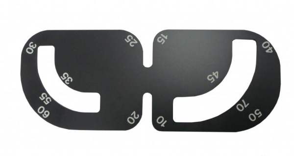 Шаблон для радиусов от 10 до 70 град.